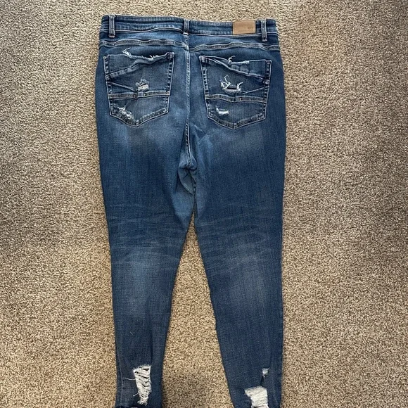 BKE Distressed Dark Blue Skinny Jeans - Picture 4 of 4